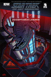 TNG/Aliens natural color spec cover art by Aaron Harvey