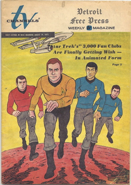 TV guides with illustrated Star Trek covers